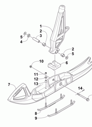 SKI AND SPINDLE ASSEMBLY