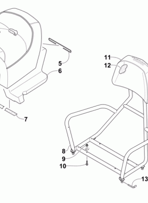 PASSENGER SEAT AND BACKREST ASSEMBLY