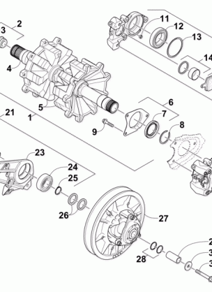 DRIVE TRAIN SHAFTS AND BRAKE ASSEMBLIES