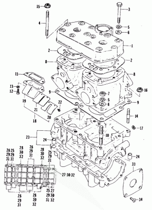 CRANKCASE AND CYLINDER