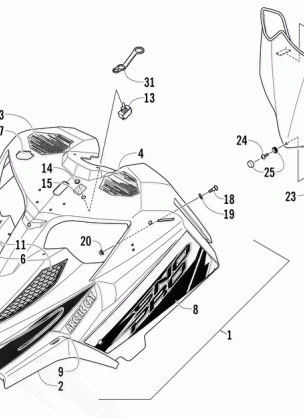 HOOD AND WINDSHIELD ASSEMBLY