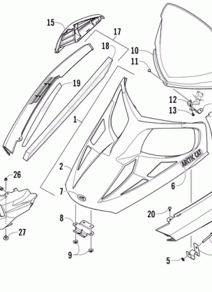 HOOD WINDSHIELD AND FRONT BUMPER ASSEMBLY