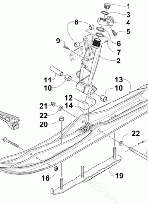 SKI AND SPINDLE ASSEMBLY