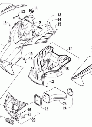 HOOD AND AIR INTAKE ASSEMBLY