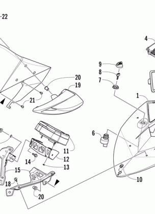 WINDSHIELD AND INSTRUMENTS ASSEMBLIES