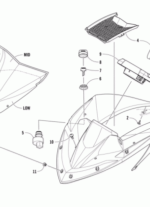 WINDSHIELD AND INSTRUMENTS ASSEMBLIES