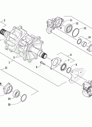 DRIVE TRAIN SHAFTS AND BRAKE ASSEMBLIES