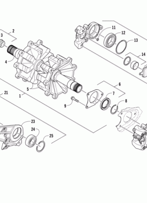 DRIVE TRAIN SHAFTS AND BRAKE ASSEMBLIES