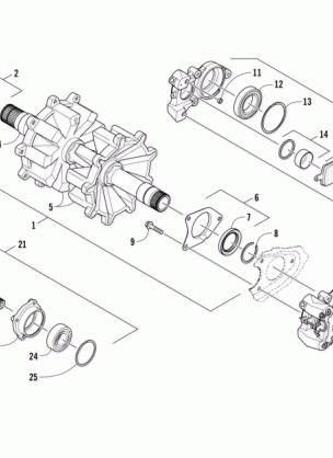 DRIVE TRAIN SHAFTS AND BRAKE ASSEMBLIES