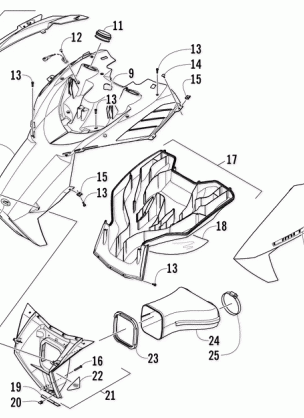 HOOD AND AIR INTAKE ASSEMBLY