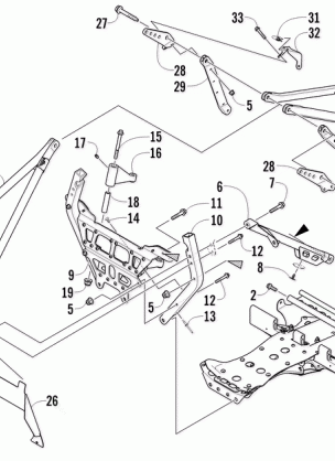FRONT FRAME AND STEERING SUPPORT ASSEMBLY