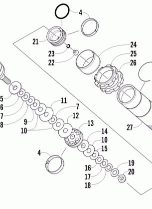 REAR SUSPENSION FRONT ARM SHOCK ABSORBER