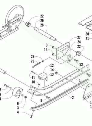 SLIDE RAIL IDLER WHEELS AND TRACK ASSEMBLY