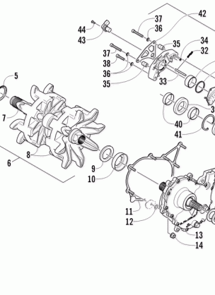 DRIVE TRAIN SHAFT AND BRAKE ASSEMBLIES