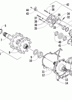 DRIVE TRAIN SHAFT AND BRAKE ASSEMBLIES