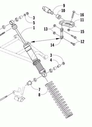 SHOCK ABSORBER AND SWAY BAR ASSEMBLY