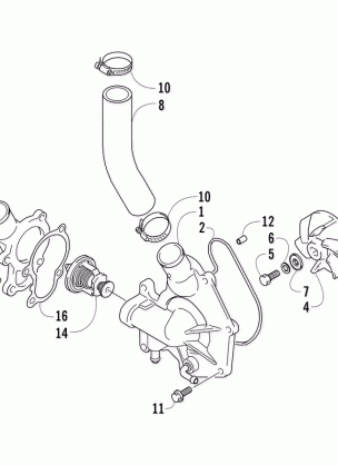 WATER PUMP AND THERMOSTAT