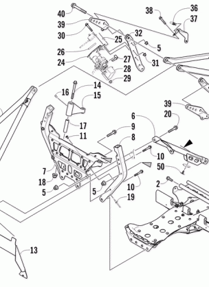 FRONT FRAME AND STEERING SUPPORT ASSEMBLY