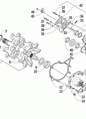 DRIVE TRAIN SHAFT AND BRAKE ASSEMBLIES