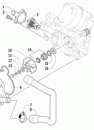 WATER PUMP AND THERMOSTAT