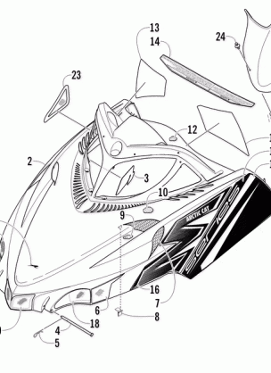 HOOD AND WINDSHIELD ASSEMBLY