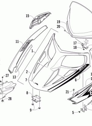 HOOD WINDSHIELD AND FRONT BUMBER ASSEMBLY