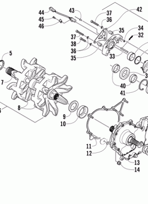 DRIVE TRAIN SHAFT AND BRAKE ASSEMBLIES