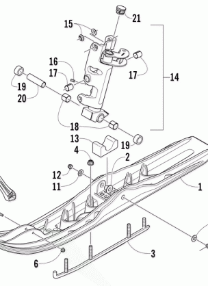 SKI AND SPINDLE ASSEMBLY