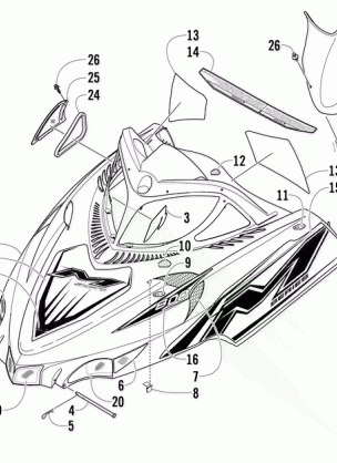 HOOD AND WINDSHIELD ASSEMBLY