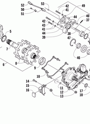 DRIVE TRAIN SHAFT AND BRAKE ASSEMBLIES