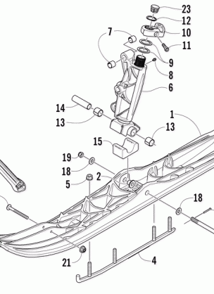 SKI AND SPINDLE ASSEMBLY