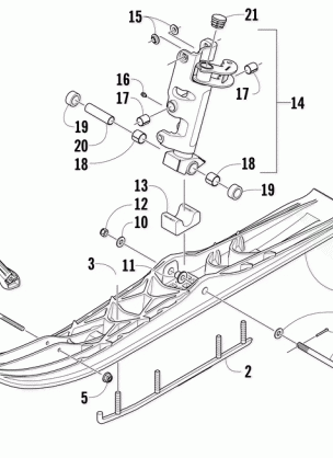 SKI AND SPINDLE ASSEMBLY