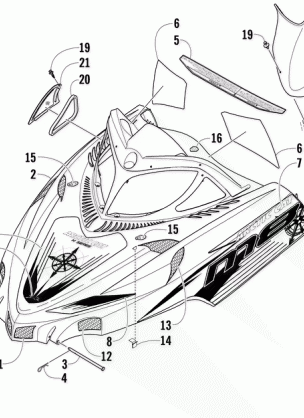 HOOD AND WINDSHIELD ASSEMBLY