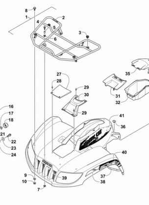 FRONT RACK BODY PANEL AND HEADLIGHT ASSEMBLIES