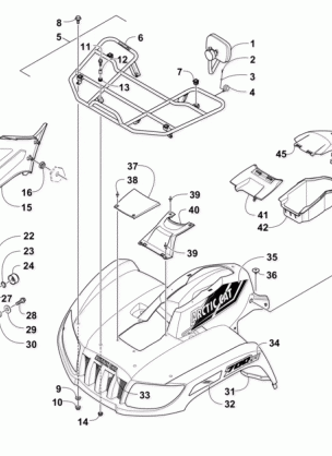 FRONT RACK BODY PANEL AND HEADLIGHT ASSEMBLIES