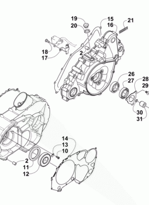 CLUTCH / V-BELT / MAGNETO COVER ASSEMBLY