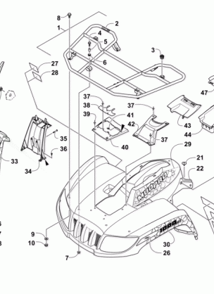 FRONT RACK BODY PANEL AND HEADLIGHT ASSEMBLIES