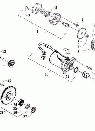 STARTER MOTOR AND OIL PUMP ASSEMBLY