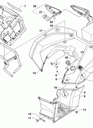 REAR RACK BODY PANEL FOOTWELL AND TAILLIGHT ASSEMBLIES