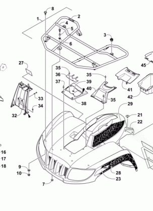 FRONT RACK BODY PANEL AND HEADLIGHT ASSEMBLIES