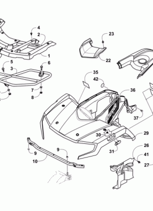 FRONT BODY RACK AND HEADLIGHT ASSEMBLY