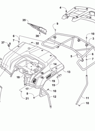 REAR BODY RACK AND TAILLIGHT ASSEMBLY