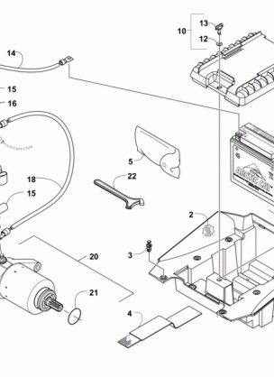 BATTERY AND STARTER ASSEMBLY