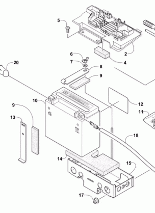 BATTERY AND STARTER ASSEMBLY