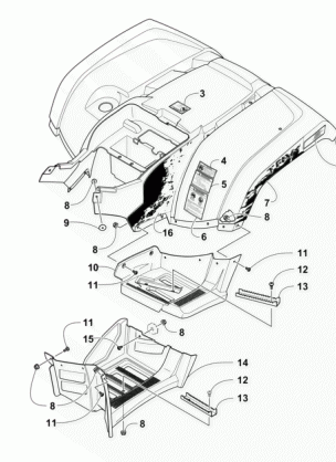 REAR BODY PANEL AND FOOTWELL ASSEMBLIES (Black)