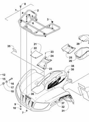 FRONT RACK BODY PANEL AND HEADLIGHT ASSEMBLIES (Black)