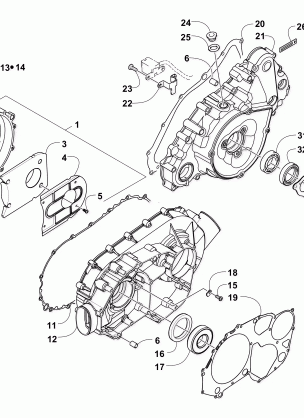 CLUTCH / V-BELT / MAGNETO COVER ASSEMBLY