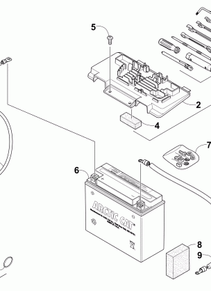 BATTERY AND STARTER ASSEMBLY