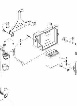 BATTERY AND STARTER ASSEMBLY