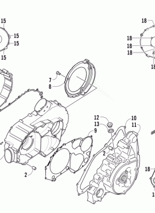 CLUTCH / V-BELT / MAGNETO COVER ASSEMBLY